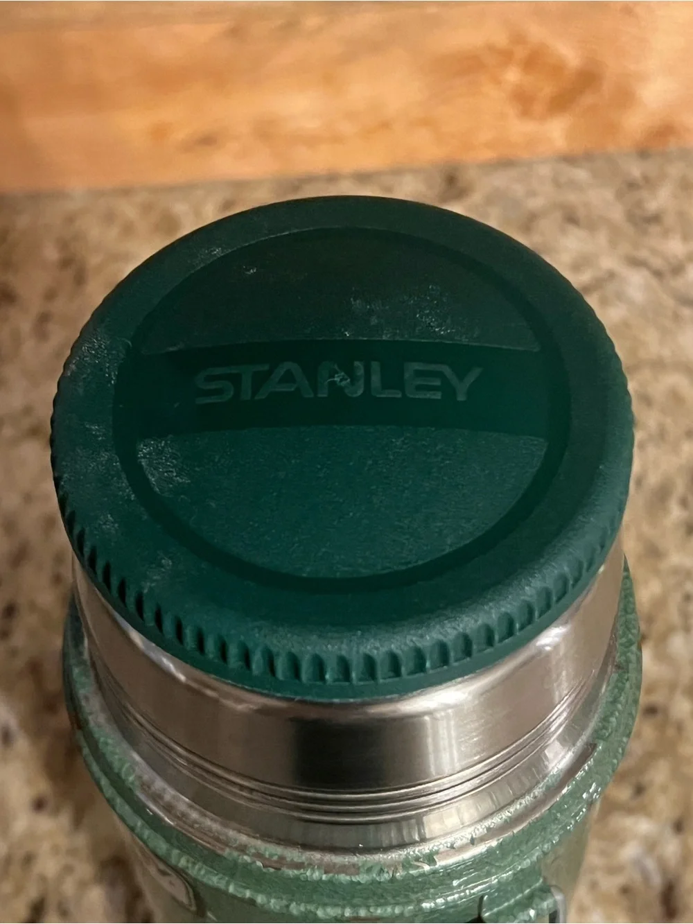Stanley 24 ounce Green Textured Vacuum Bottle with Chrome Lid - Picture 3 of 7
